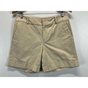 Womens LLauren Ralph Lauren LRL Tan Shorts Sz 6 VGUC Cuffed Flat Front